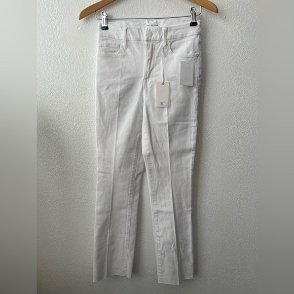 Good American Good Legs Straight Jeans High Rise  White037 Sz 0/25 - Picture 1 of 10